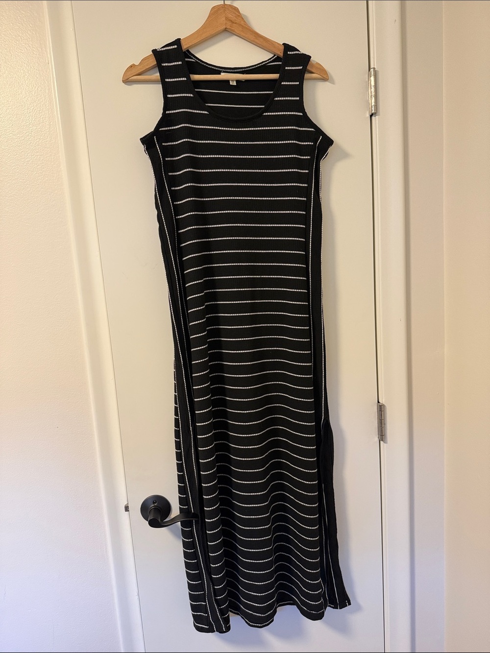Max Studio Black & White Striped Tank Maxi Dress